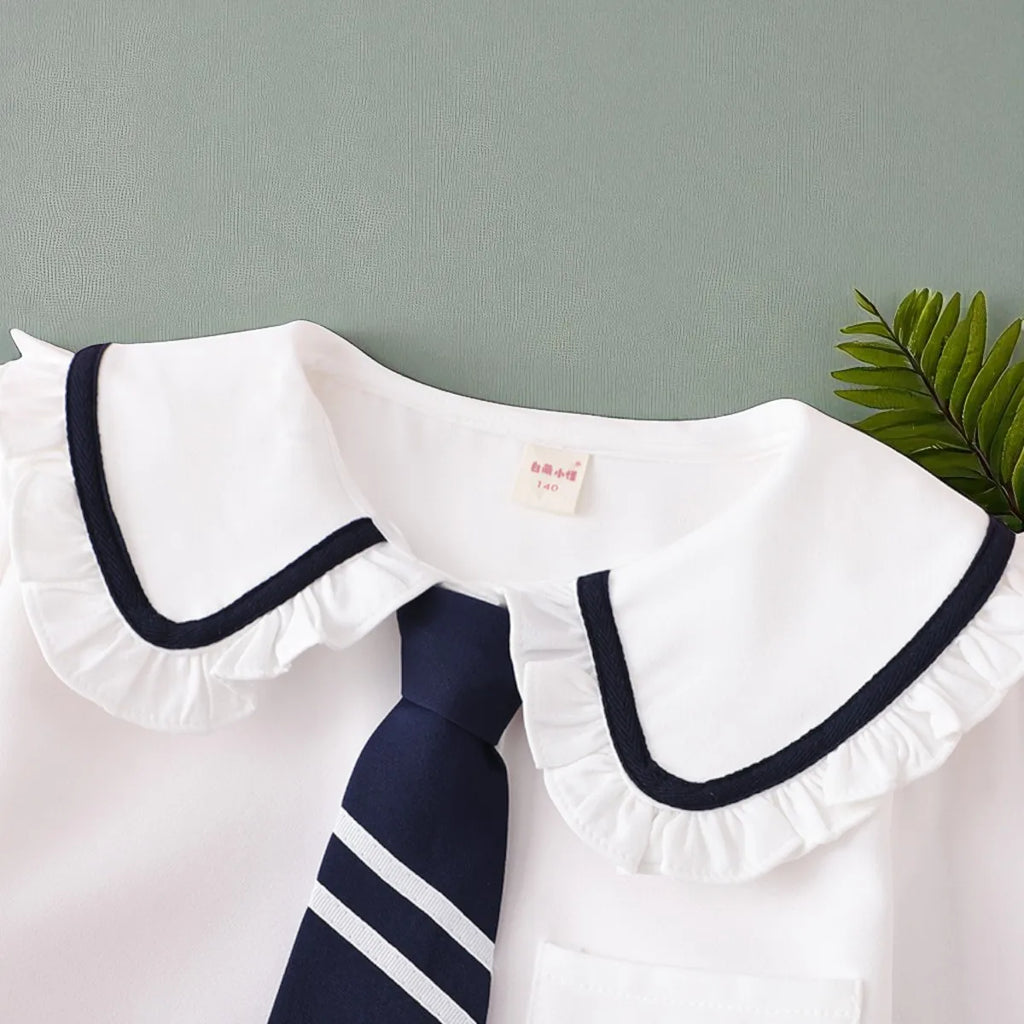 Baby Girls Clothing Set Outfits School Uniform Cardigan & Shirt & Skirt 3pcs Girls Tracksuit Teens Kids Suit Costumes 5 7 9 13 Y