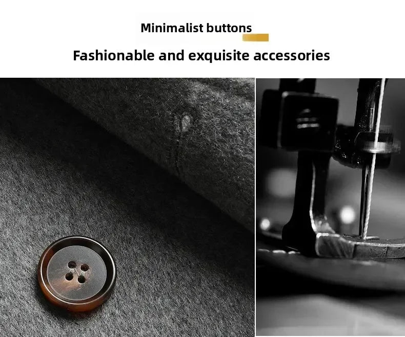 Top Quality Winter Wool Long Coats for Men Double-breasted Padded Cotton Woolen Long Coat Warm Business Mens Windbreaker Jacket