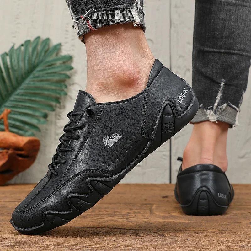 Classic Red Shoes for Men PU Leather Comfortable Walking Shoes Fashionable Women's Casual Shoes - Multifunctional Low Top Design