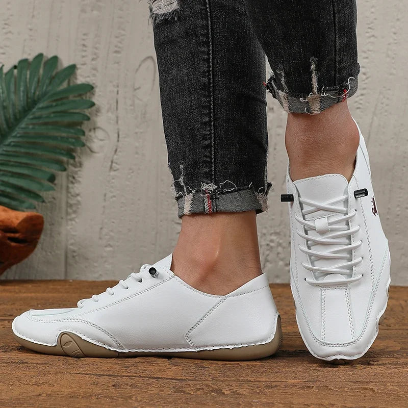 Classic Red Shoes for Men PU Leather Comfortable Walking Shoes Fashionable Women's Casual Shoes - Multifunctional Low Top Design