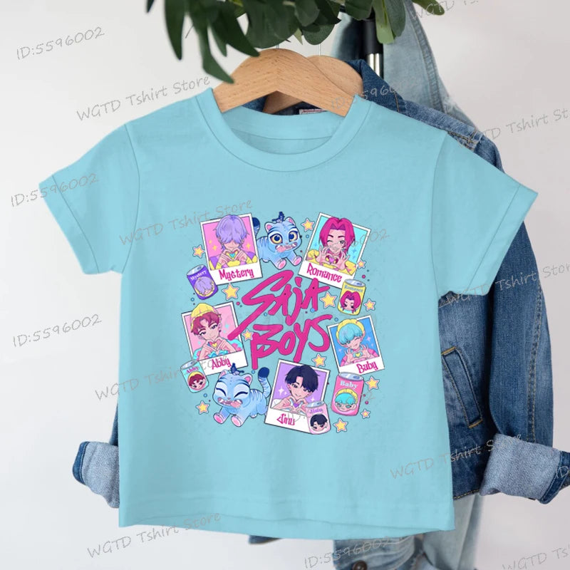 Baby Girls Boys Clothing Hot Movie Print Saja Boys T-shirt Tops Cartoon Cute Kids Clothes Harajuku Cotton Baby Girls T Shirt