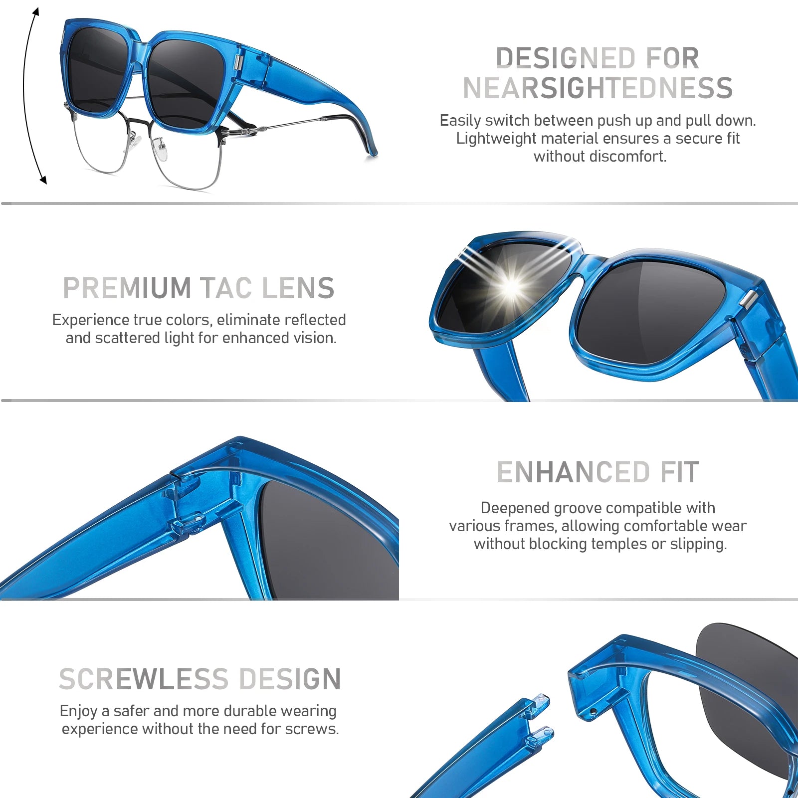 Sunglasses set, anti-glare glasses, polarized sunglasses for myopia, anti-UV sunglasses