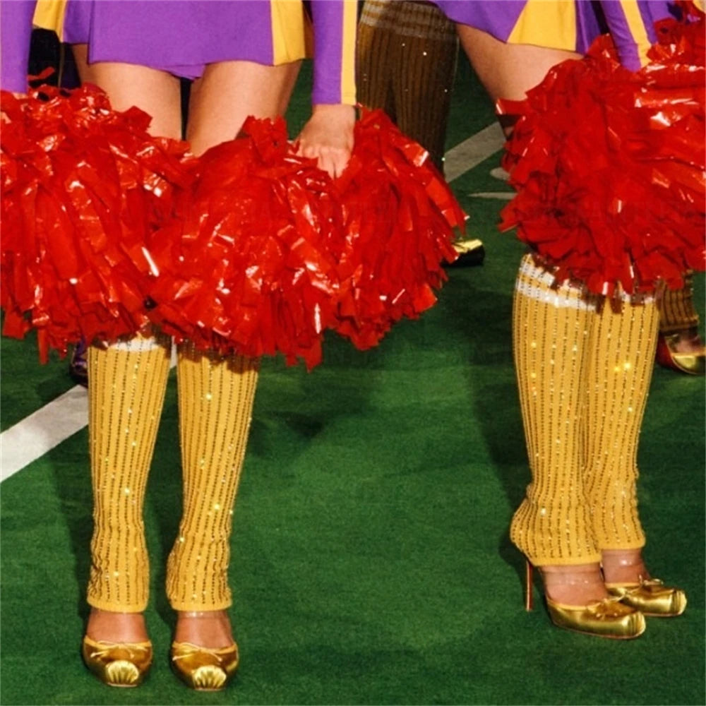 Rhinestone Socks Stiletto Booties Ballerina Bow Crepe Square Toe High Heel Pumps Multicolor Elegant Style Women's Mid-Calf Boots