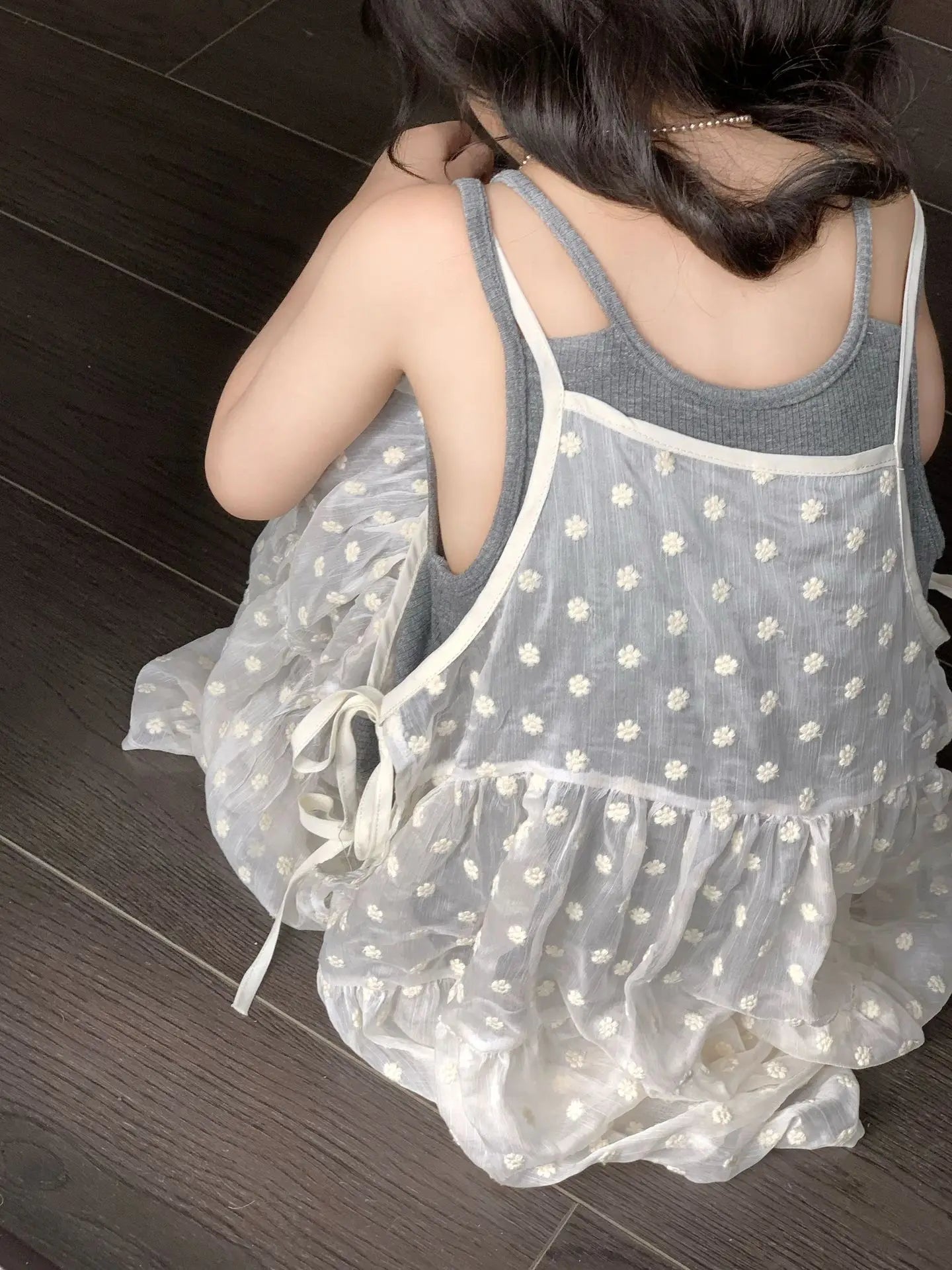 Girls Summer 2025 New Korean Sweet Clothing Suit Children's Vest Skirt Lace Embroidered Skirt Baby Casual  Fashion