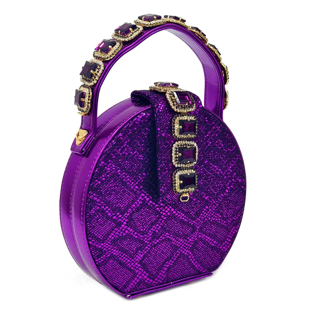 2024 Rhinestone Pointed-Toe High Heels Shoes and Bags Set for Women Wedding and Party Elegant Luxury Fashion in Wine Color