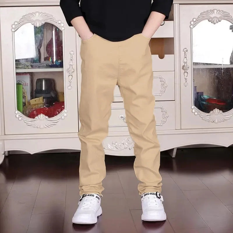 Children's Clothing Boys And Girls Casual Pants Spring Autumn 2023 New Fashion Black White Student Costumes Big 100%  Cotton