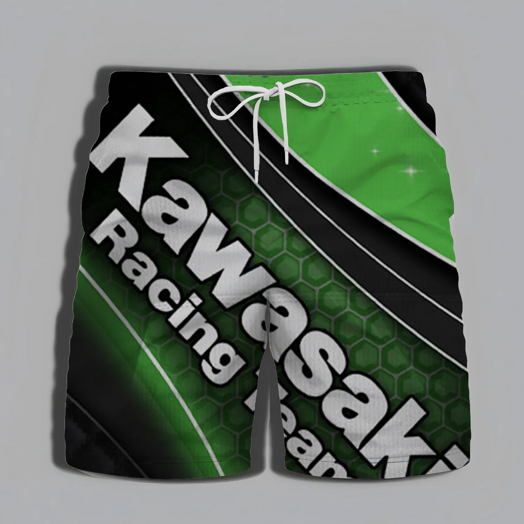 Kawasaki Adventure Men's Shorts High Quality 2025 New Product Quality Men's Motorcycle Men's Street Gym Sportswear Summer Beach