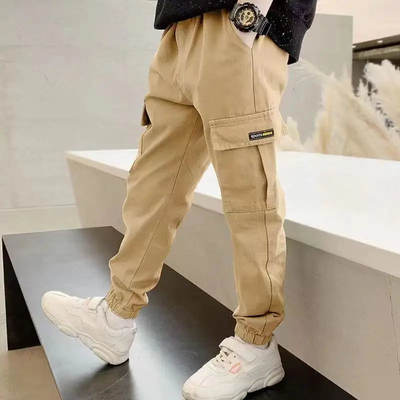 Boys Cargo Pants Spring Autumn Thick Boys Trousers Casual Kids Sport Pants Teenage Children Clothes For 5-12 Years Kids Clothing