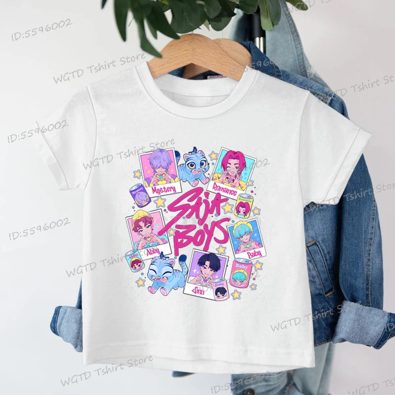 Baby Girls Boys Clothing Hot Movie Print Saja Boys T-shirt Tops Cartoon Cute Kids Clothes Harajuku Cotton Baby Girls T Shirt