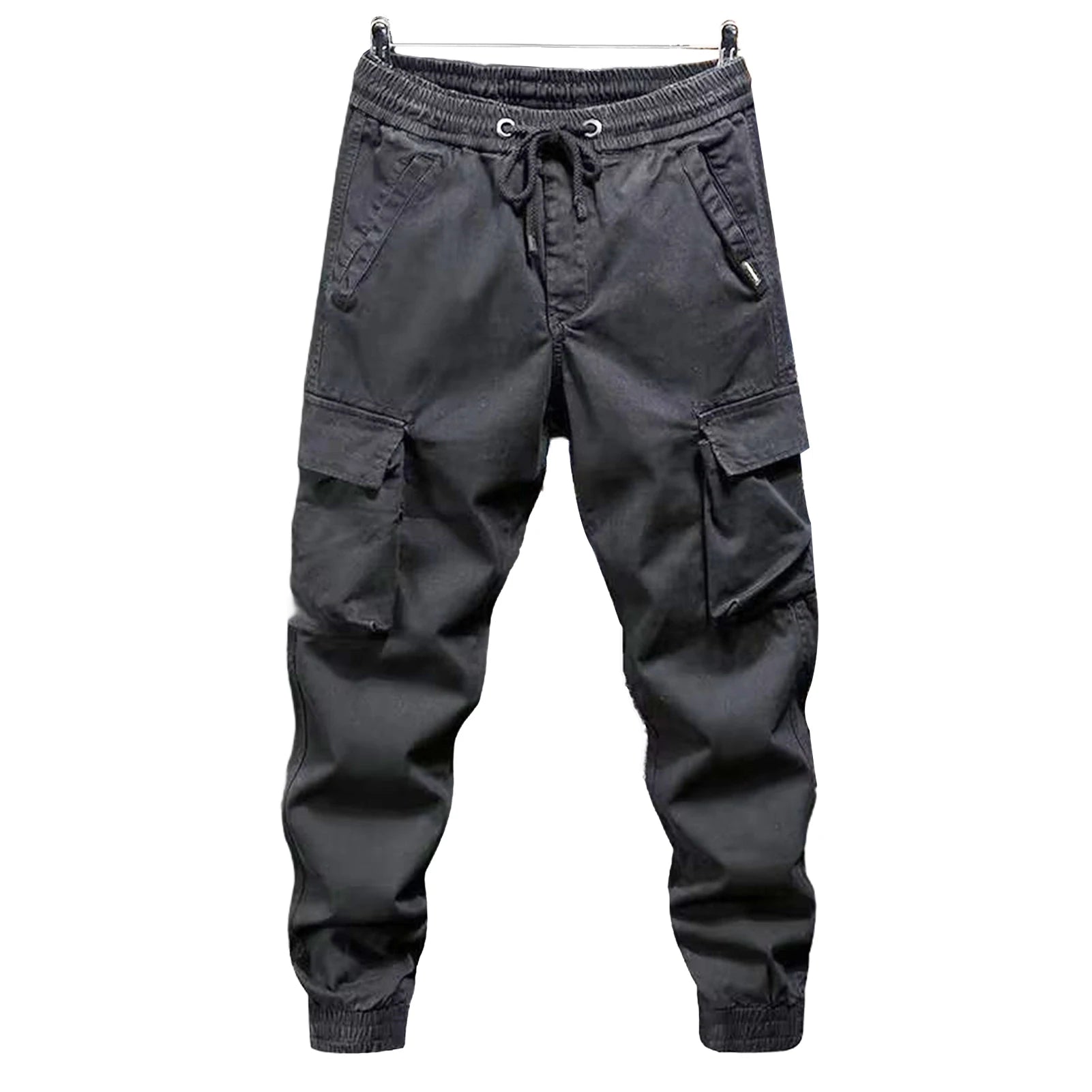 Cargo Pants for Mens Elastic Casual Trousers Zipper Multi-Pocket Joggers