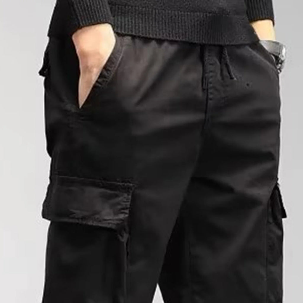 Cargo Pants for Mens Elastic Casual Trousers Zipper Multi-Pocket Joggers