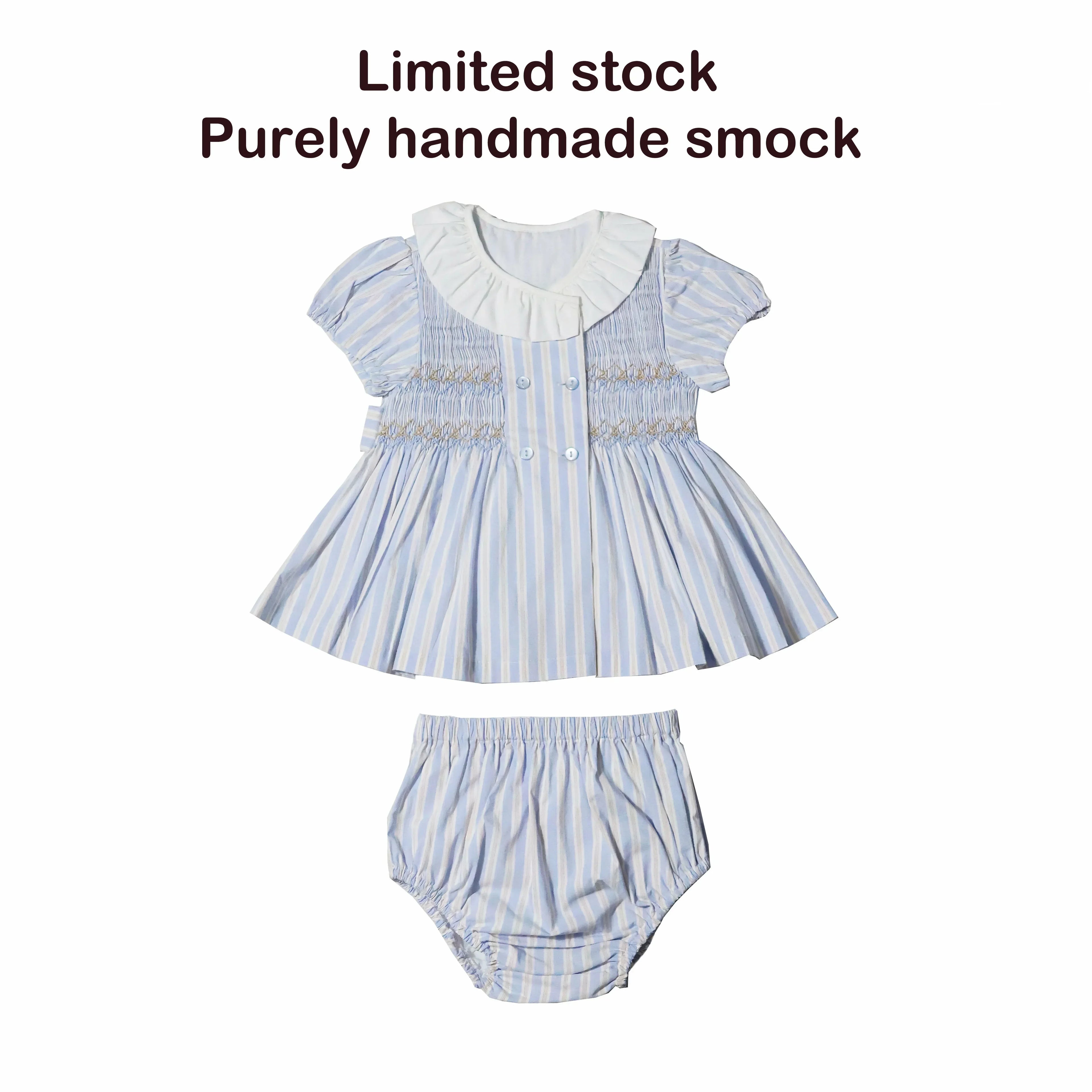 AP Summer Heirloom Striped Collection 2025SS Girls Handmade Smocked Dress Cute Baby Gilrl Set Boys Family Matching Clothing
