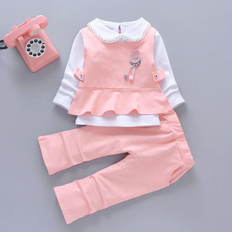 Girls' Stylish Autumn Outfit Three Piece Set 2024 New Item Baby Girl Clothes Sets for Baby Boy Clothing Mother Kids