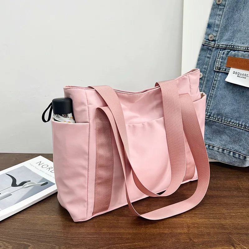 2024 New Handbags Casual Shopping Bags for Women Soft Canvas Big Capacity Tote Bag Messenger Big Mummy Shoulder Bag Ladies