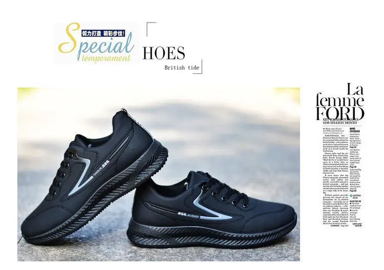 Men's shoes for autumn and winter are waterproof, versatile, anti-slip, sports and casual shoes, and men's low-top running shoes