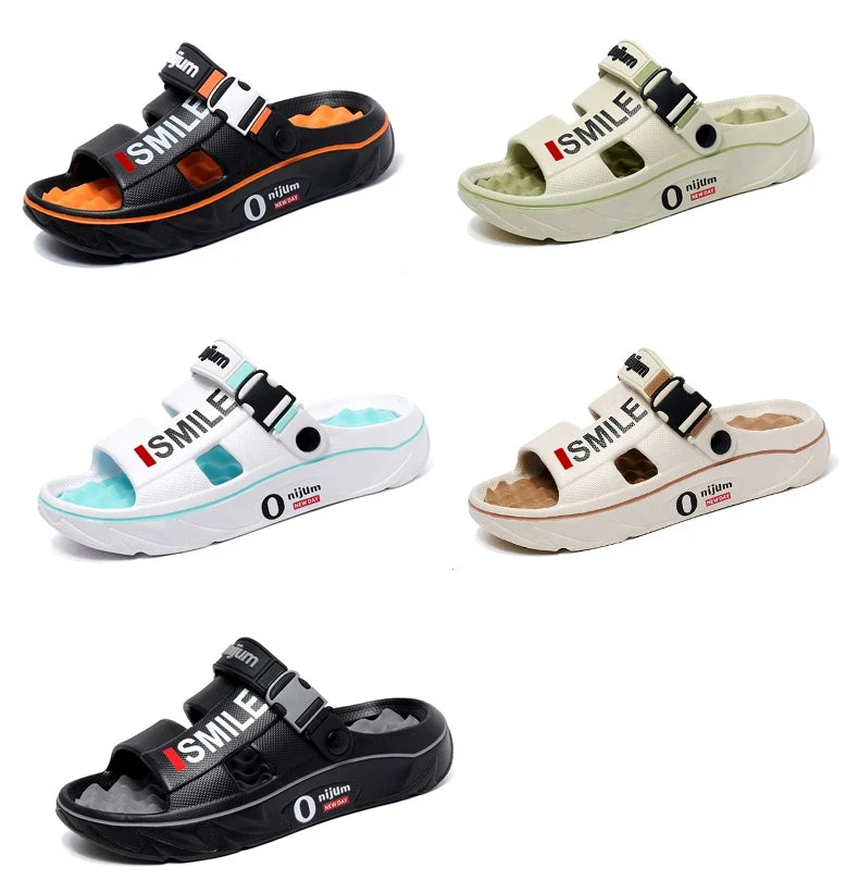 2025 New Men's Massage Slippers Indoor Outdoor Sandals Beach Comfortable Soft Slides Clogs Casual Shoes Men Women Home Slippers