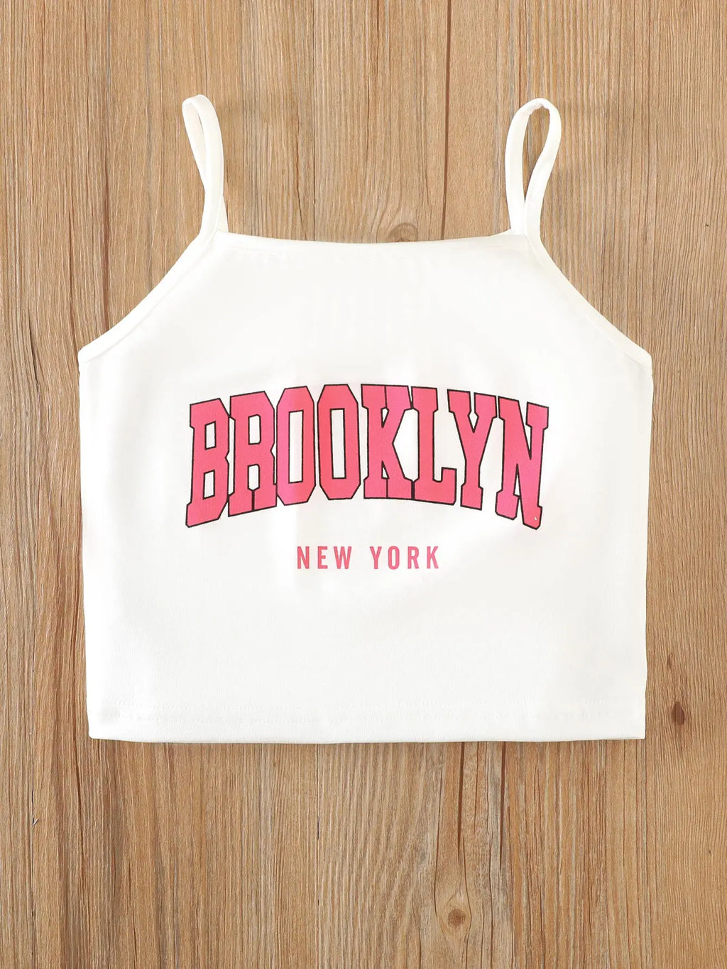 Girls' Three-Piece Outfits New Breathable Summer Thin Fashion Short Sleeve Mesh Top+Letter Print Crop Vest Sling+Letter Print Sport Shorts