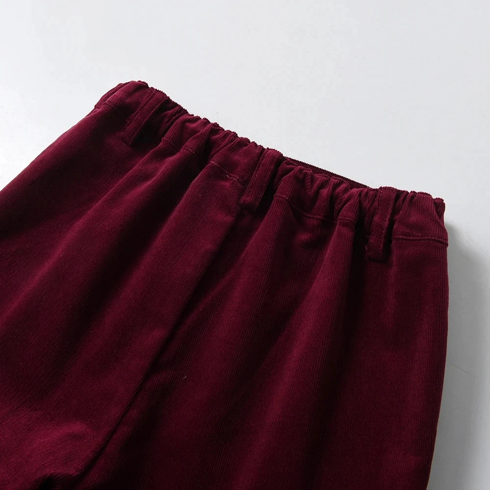 Red Boys Pants Children Trousers For Kids Cotton Solid Casual Long Pants 1-6 Years Clothing Sport Pants Spring Corduroy Boutique