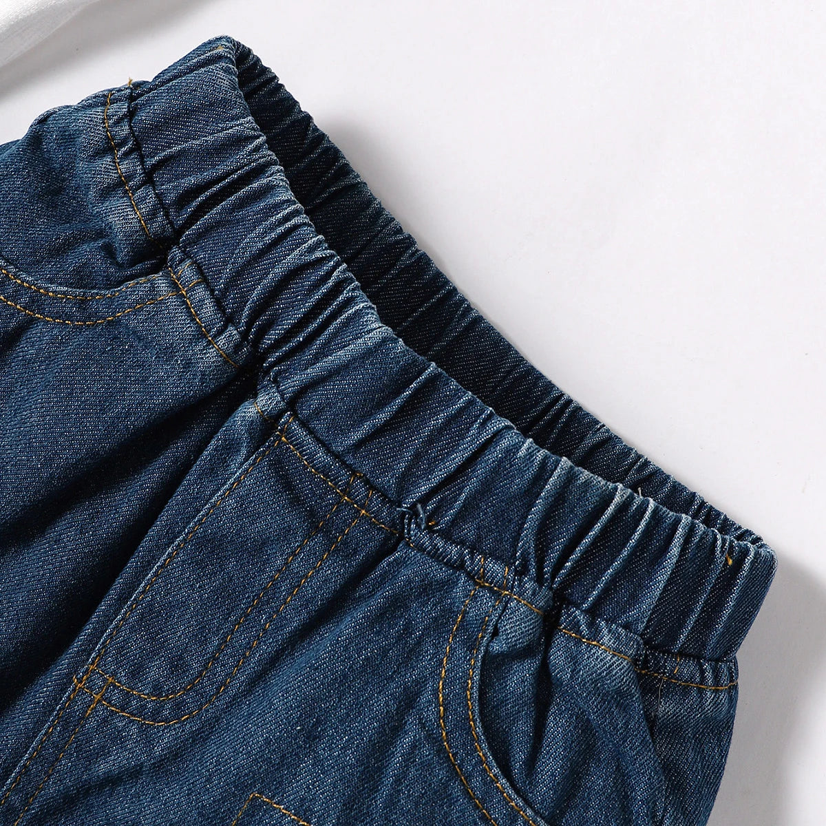 2PCS Kids Girl Clothing Set Character Print Sleeveless Top+Denim Shorts Fashion Personality Outfit for Children Girls 1-6 Years