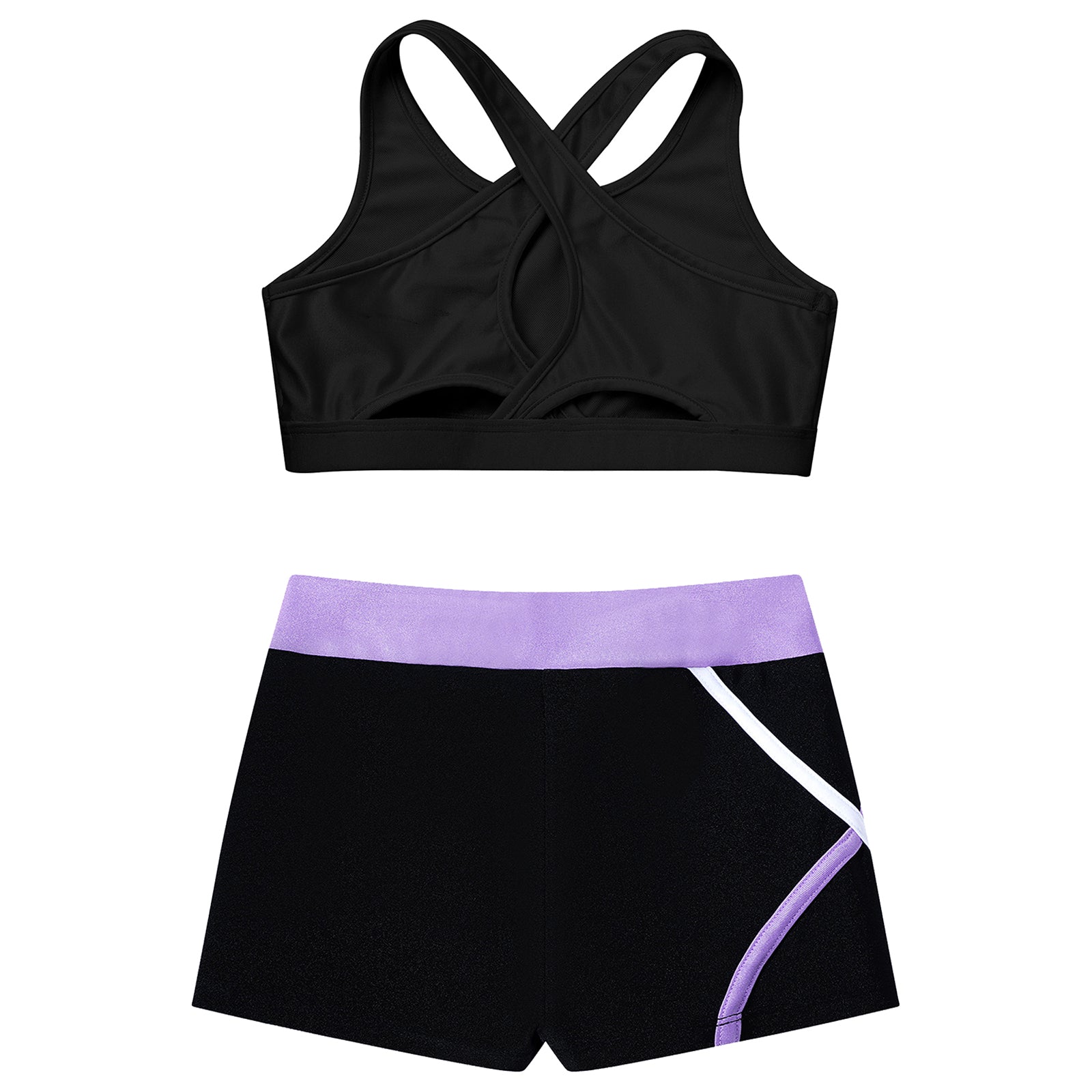 Kids Girls Dance Gymnastics Sports Outfits Sleeveless Crop Top with Shorts Tracksuit Set 2 PCS Yoga Workout Summer Girl Clothing