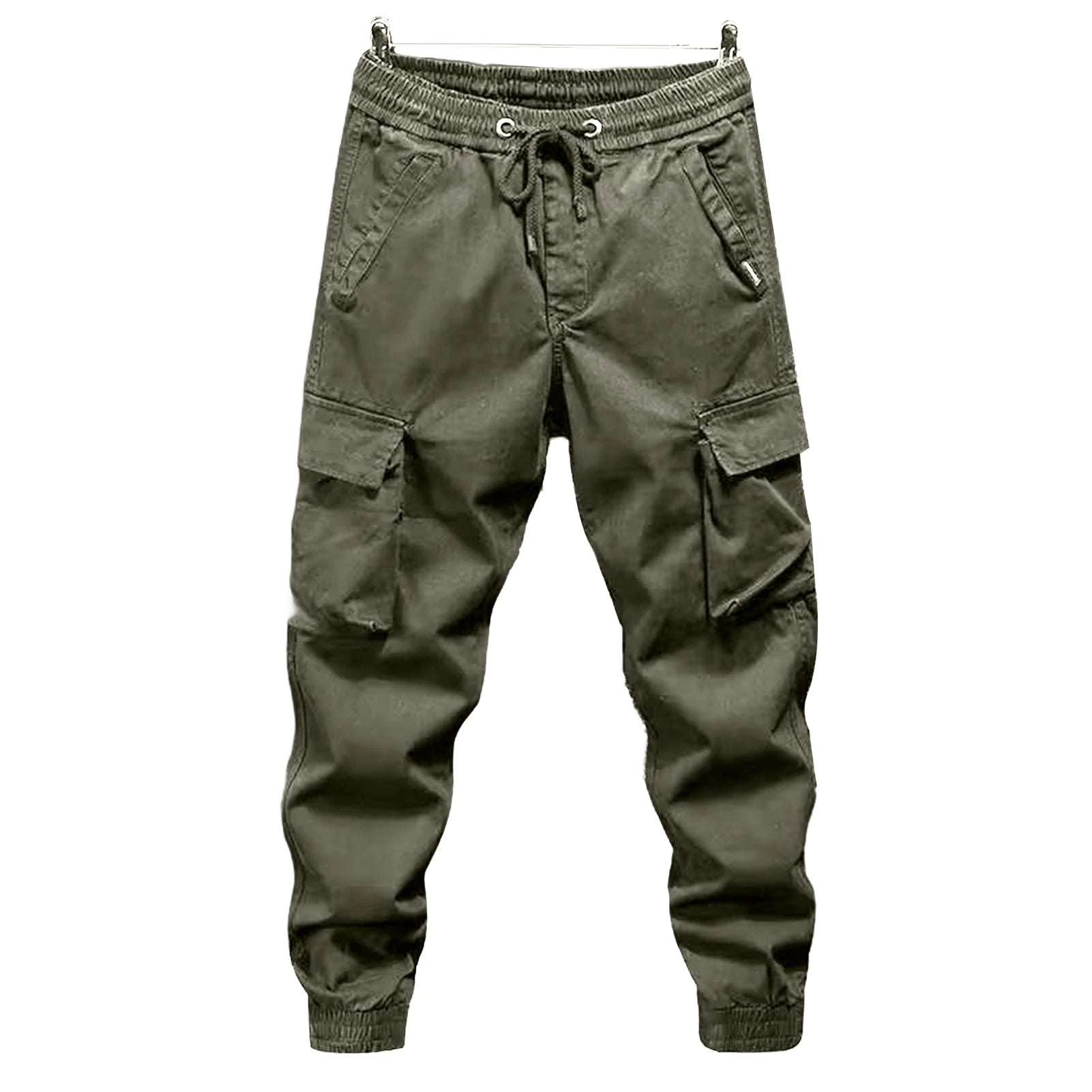 Cargo Pants for Mens Elastic Casual Trousers Zipper Multi-Pocket Joggers