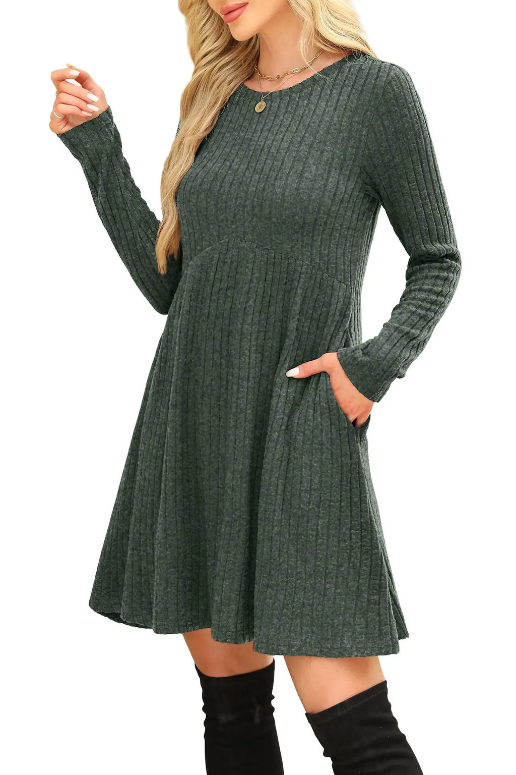 Dresses 2025 Woman Knitted Dress Slim Solid Color Simple Style Vestidos Long Sleeves All-match Casual Elegant Temperament Trendy