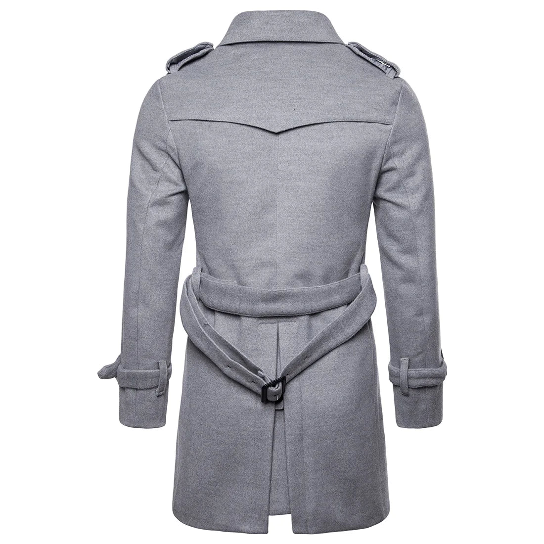 Mens Overcoat Trench Coats Winter Male Pea Coat with Belt Double Breasted Men Wool & Blends Coat Jacket Brand Clothing W10
