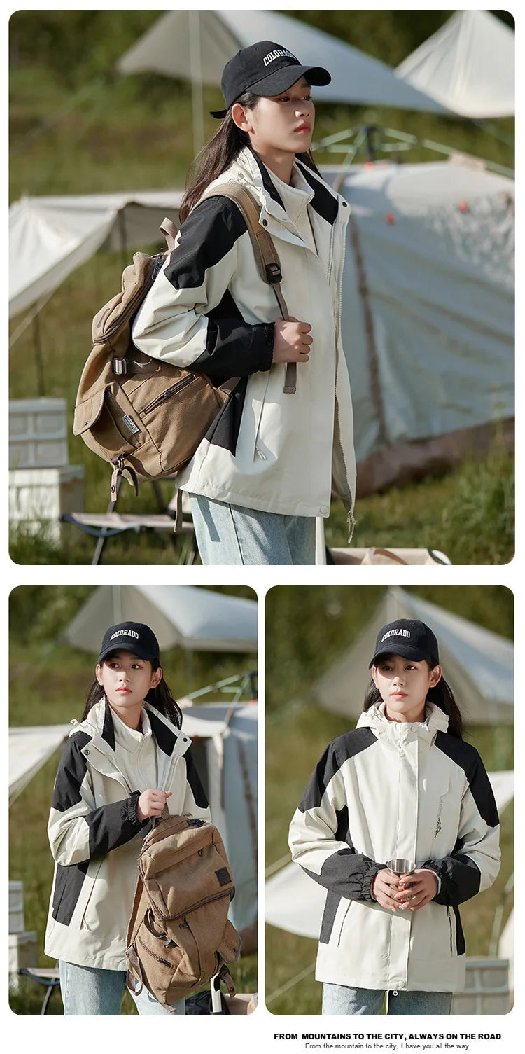 Waterproof Hiking Jackets Women Windbreakers Down Jacket for Women   New Three-in-one Mountaineering Coats Clothes