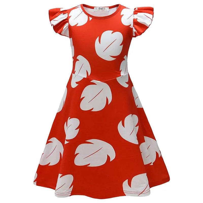 Girls' Daily Casual Clothes Single Dress Summer Birthday Party Baby Girl Cool Break Print Dress Gift For Girl 2-12T
