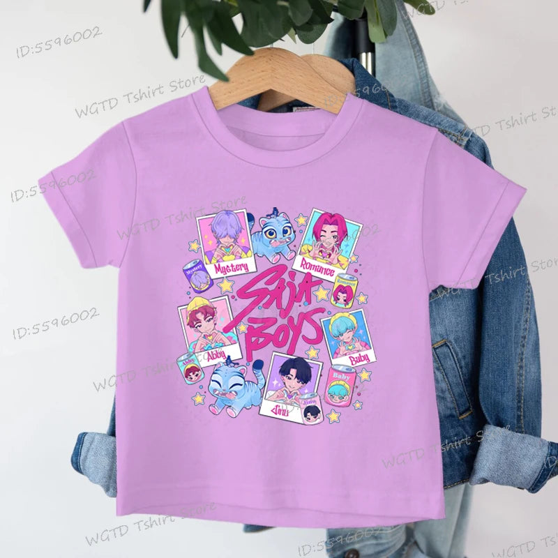 Baby Girls Boys Clothing Hot Movie Print Saja Boys T-shirt Tops Cartoon Cute Kids Clothes Harajuku Cotton Baby Girls T Shirt