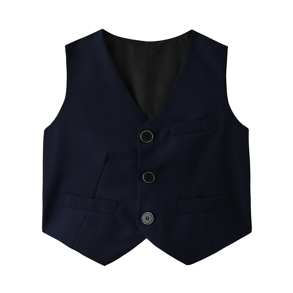 Kids Uniform for Boys Girls Vest 4 PCS Long Sleeve Autumn Back to School Clothing Set Teenage Preppy Style Daily Fashion Dress