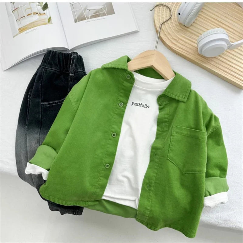 Boys Baby's Kids Blouse Coat Jacket Outwear Cotton 2024 Green Spring Autumn Shirts Outwear Sunscreen Beach Children's Clothing