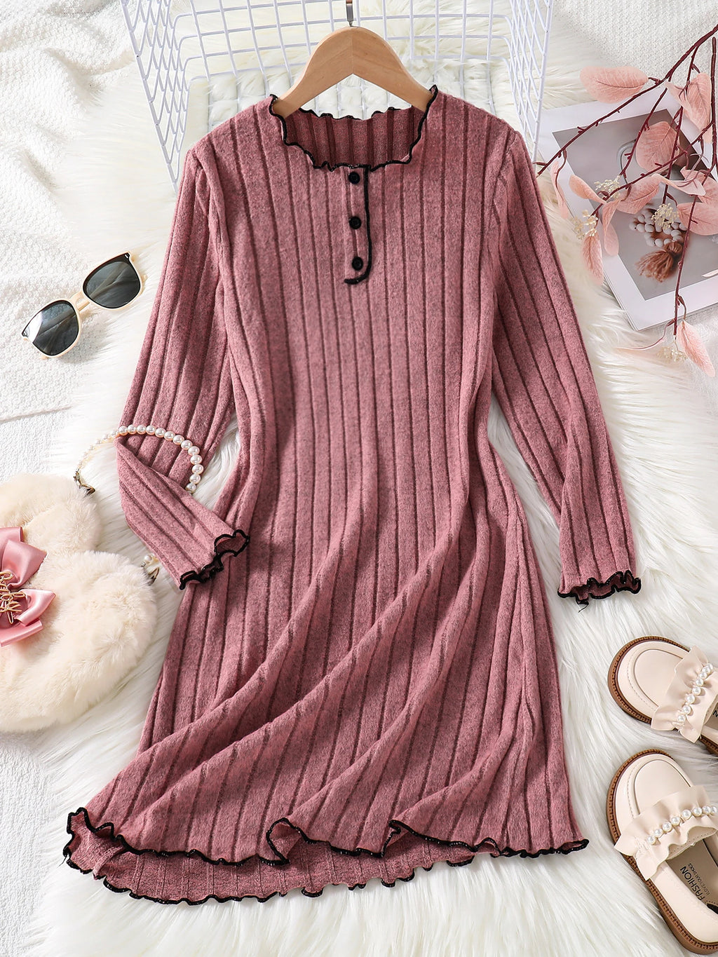 Girls Casual Knitted Dress Spring Autumn Fashion New Arrivals Comfortable Soft Material Skirt for Kids