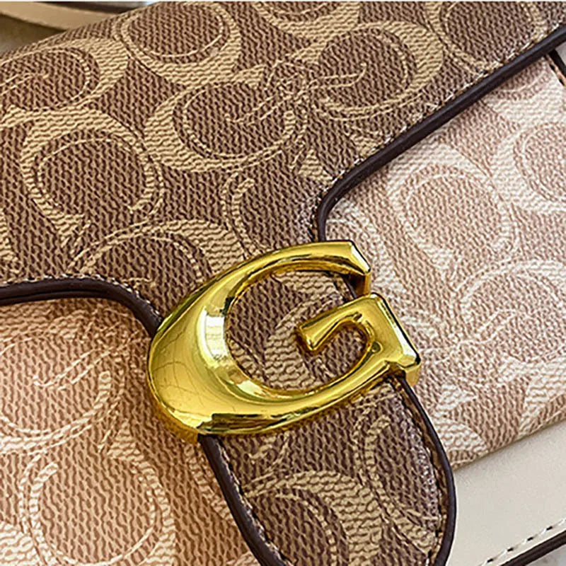 Women Bags Elegant Underarm Bag Letter Print Single Shoulder Crossbody Bag PU Leather Small Messenger Bag Flip Women's Handbags