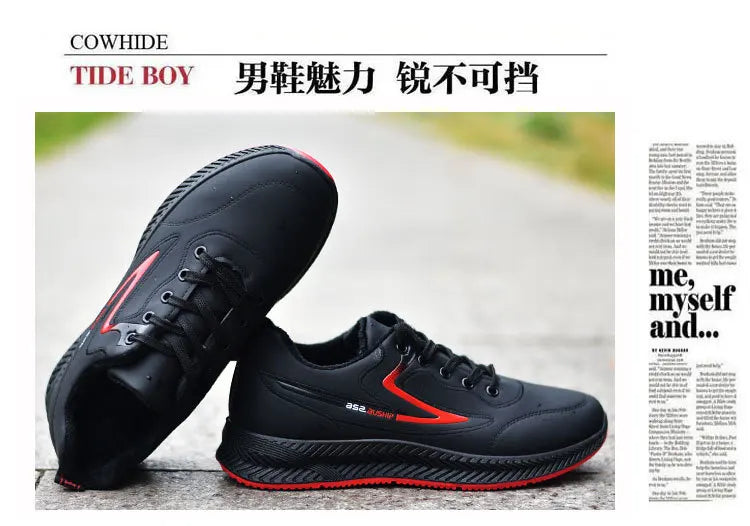 Men's shoes for autumn and winter are waterproof, versatile, anti-slip, sports and casual shoes, and men's low-top running shoes