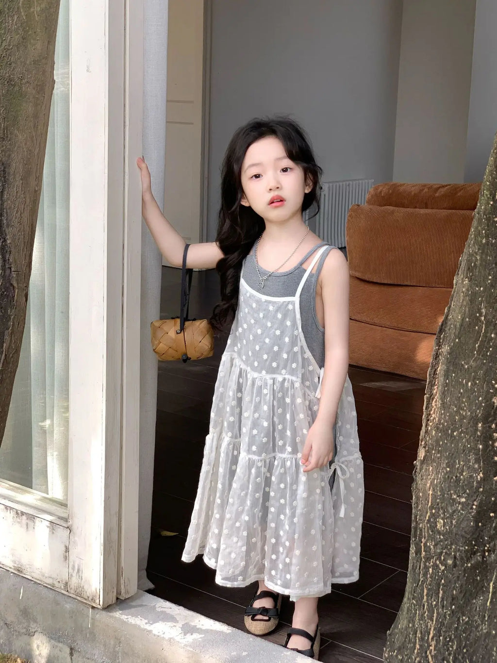 Girls Summer 2025 New Korean Sweet Clothing Suit Children's Vest Skirt Lace Embroidered Skirt Baby Casual  Fashion