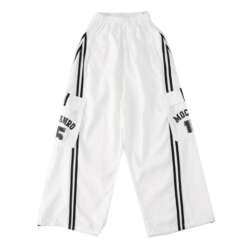 Girls Hip Hop Clothing Crop Top Cargo Pants Children K-pop Street Dance Costume Kids Girl Group Streetwear Jazz Clothes Sets