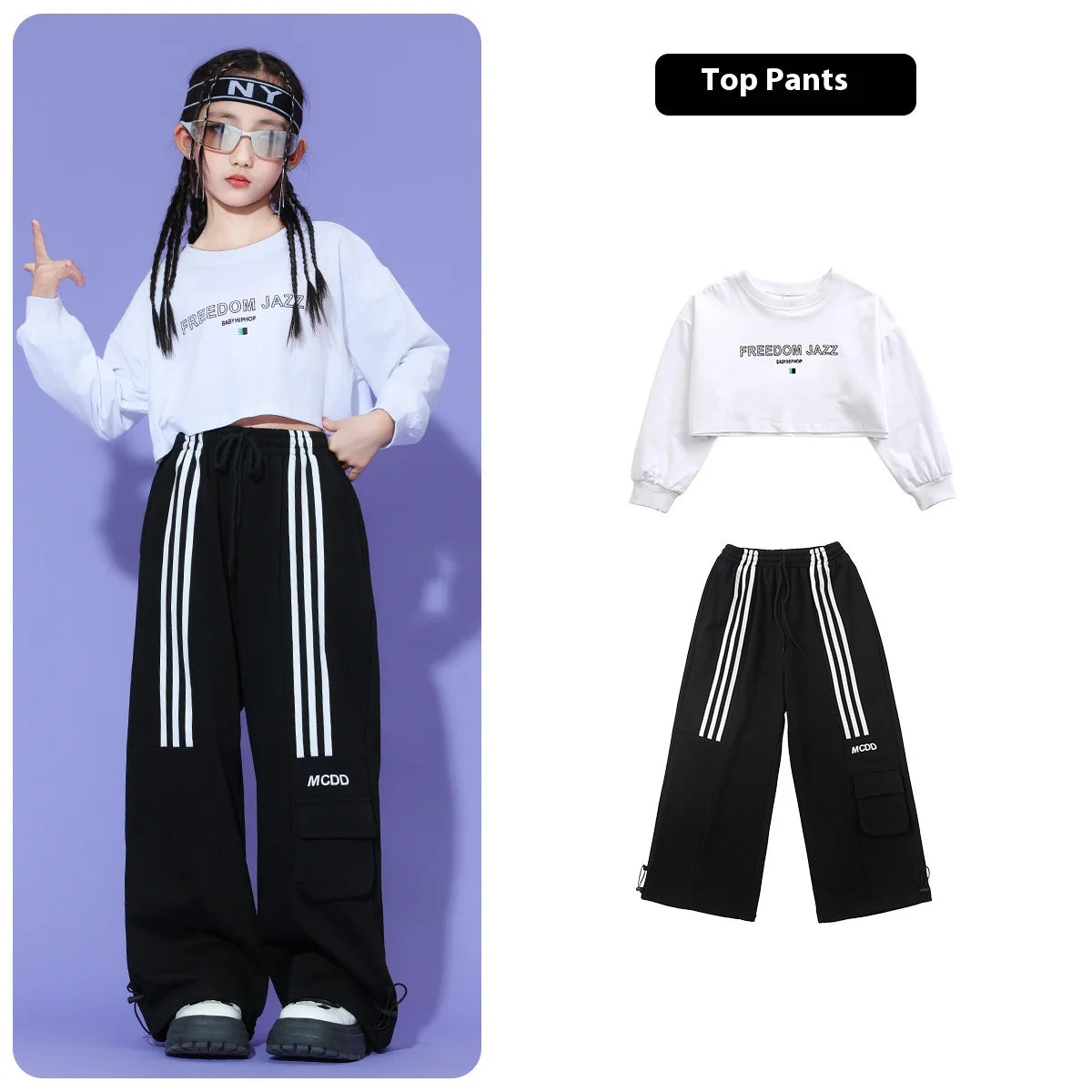 Girls Hip-hop Street Dance Trendy Clothing Children Jazz Dance Clothing Stage Shows Performance Costumes