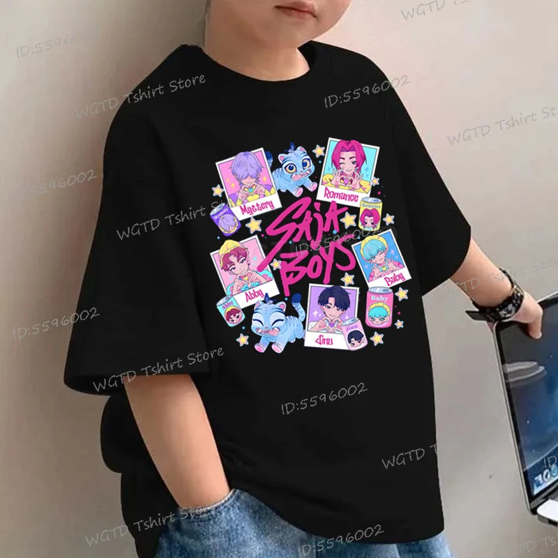 Baby Girls Boys Clothing Hot Movie Print Saja Boys T-shirt Tops Cartoon Cute Kids Clothes Harajuku Cotton Baby Girls T Shirt
