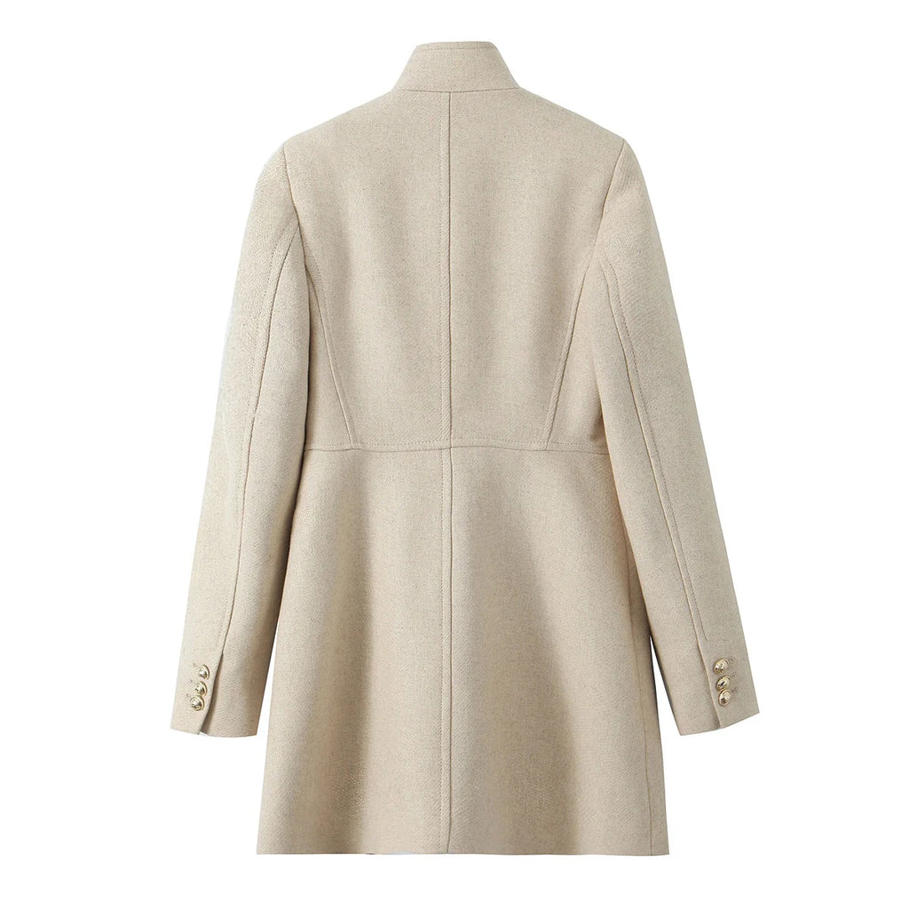 Woolen Coat Fall Fashion Black Long Coat Elegant And Pretty Women's Coats American Retro Autumn Outerwear Urban Coats