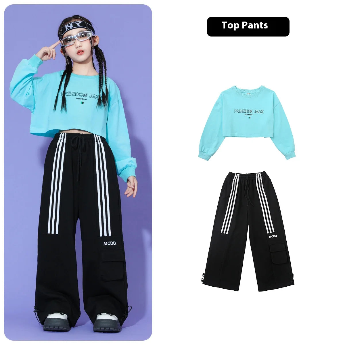 Girls Hip-hop Street Dance Trendy Clothing Children Jazz Dance Clothing Stage Shows Performance Costumes