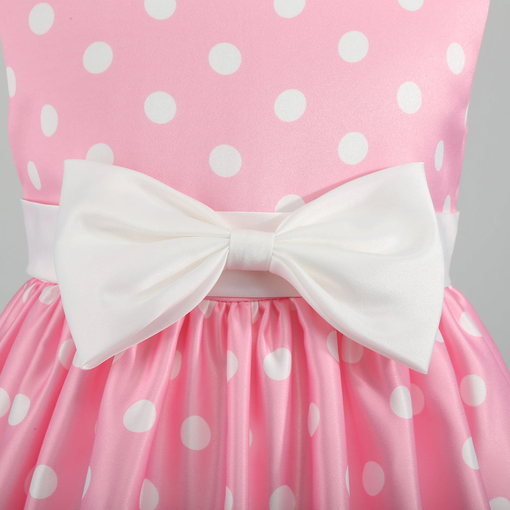 Girls' clothing, girls' baby clothes, skirt with bow and polka dot pattern, imitation show, Halloween party, exquisite clothing