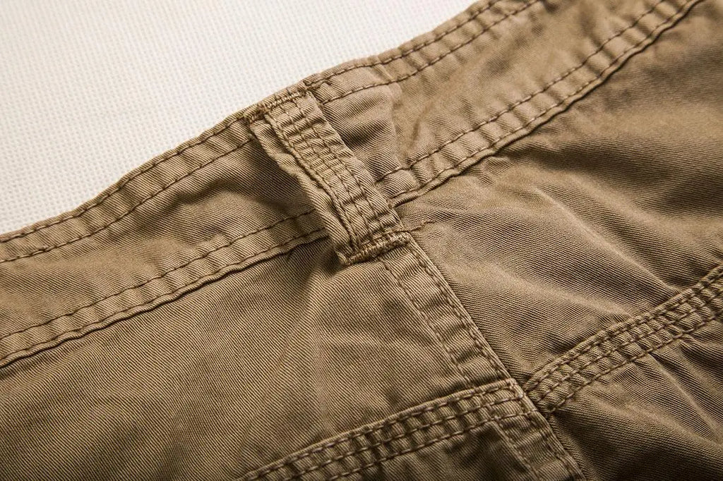 New Summer Casual Shorts Men's Solid Straight Cargo Shorts Outdoor Workout Joggers Pants Multi Pocket Knee Length Sweatpants Man