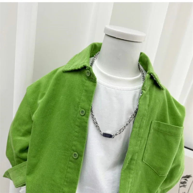 Boys Baby's Kids Blouse Coat Jacket Outwear Cotton 2024 Green Spring Autumn Shirts Outwear Sunscreen Beach Children's Clothing