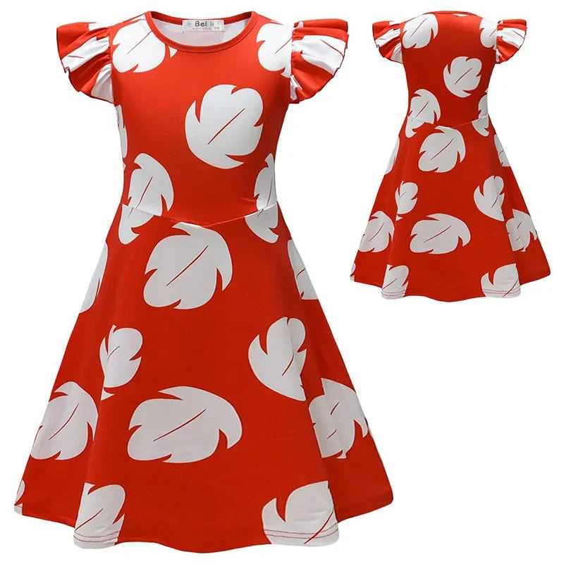 Girls' Daily Casual Clothes Single Dress Summer Birthday Party Baby Girl Cool Break Print Dress Gift For Girl 2-12T