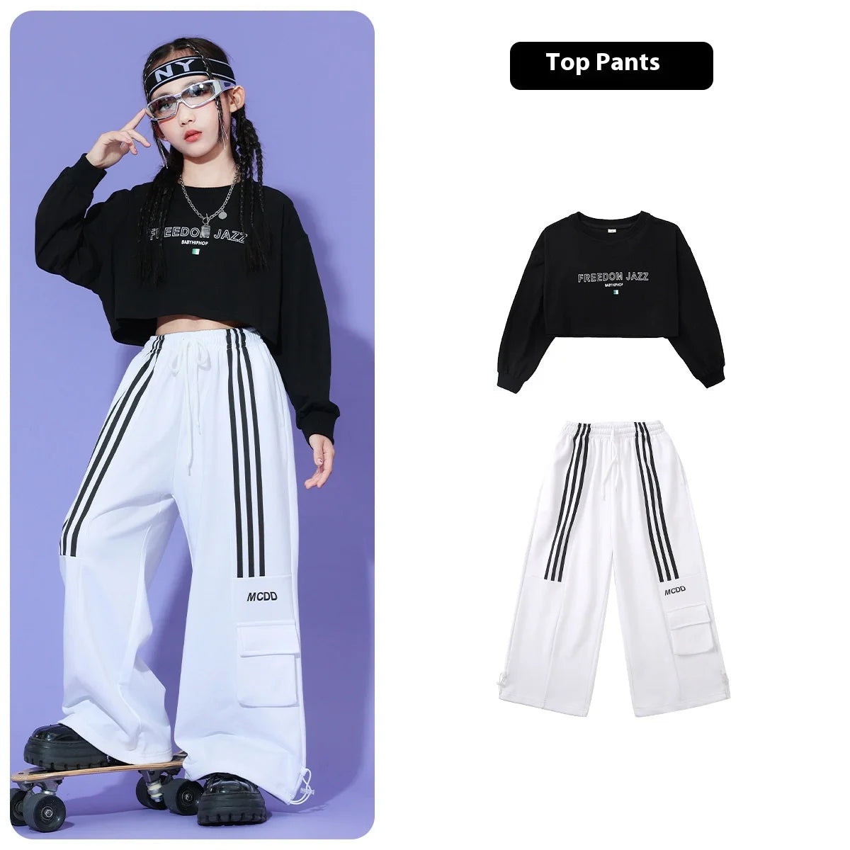 Girls Hip-hop Street Dance Trendy Clothing Children Jazz Dance Clothing Stage Shows Performance Costumes