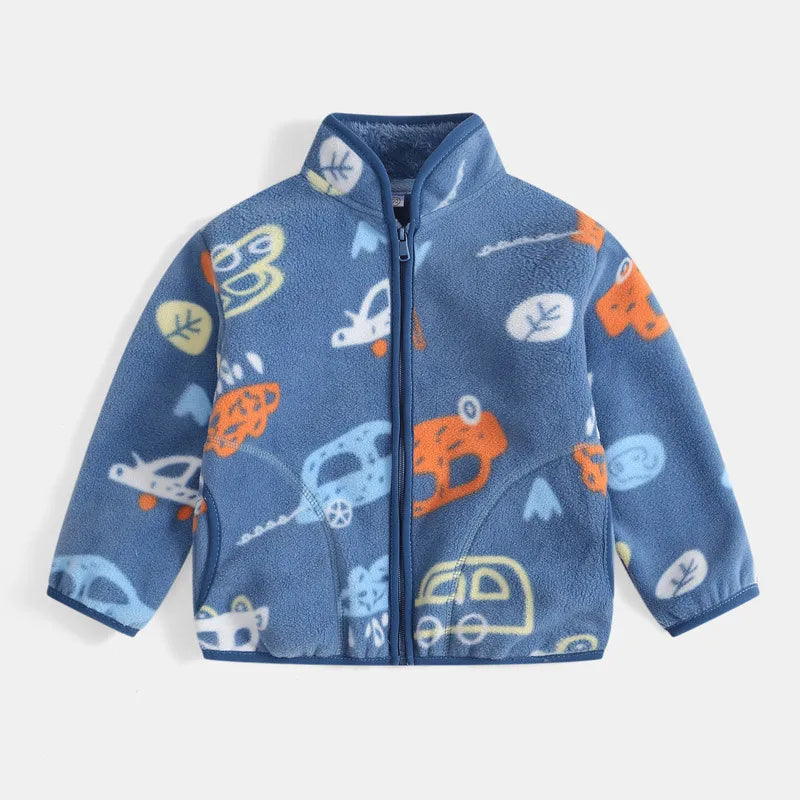 Girls Coats 1 to 8 Years Winter Children Clothes Double-Faced Heart Print Jackets Boys Plush Fleece Warm Outerwear Baby Clothing