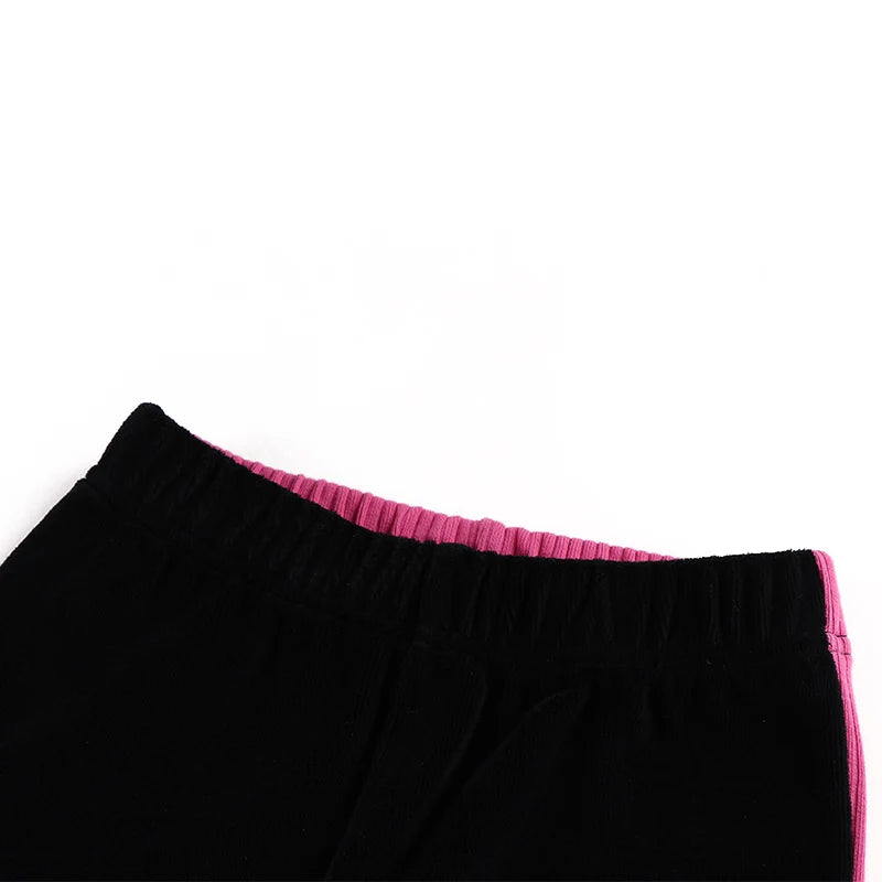 Boys pajama set blue black top and pants kids clothes for boy and girl clothing round neck winter season front velour back rib