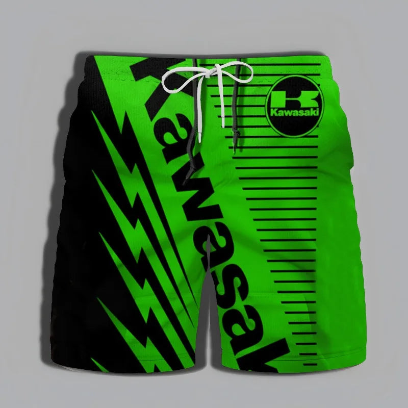 Kawasaki Adventure Men's Shorts High Quality 2025 New Product Quality Men's Motorcycle Men's Street Gym Sportswear Summer Beach