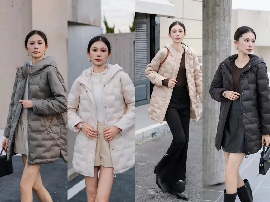Women's Jackets Autumn and Winter Warm Down Jacket Pressed Rubber Hooded Coat 2024 New Light Slim Street Women's Parka Coat